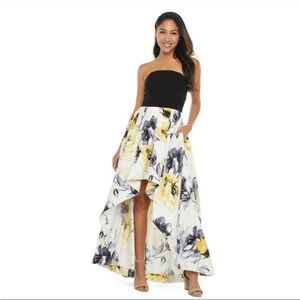 Floral Strapless High-Low prom/pagent gown
